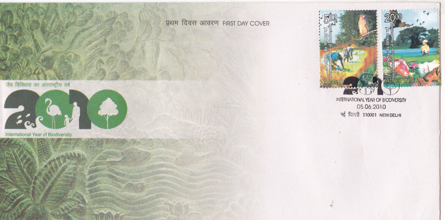 India-International Year of Biodiversity 2010 2V Stamps FDC.