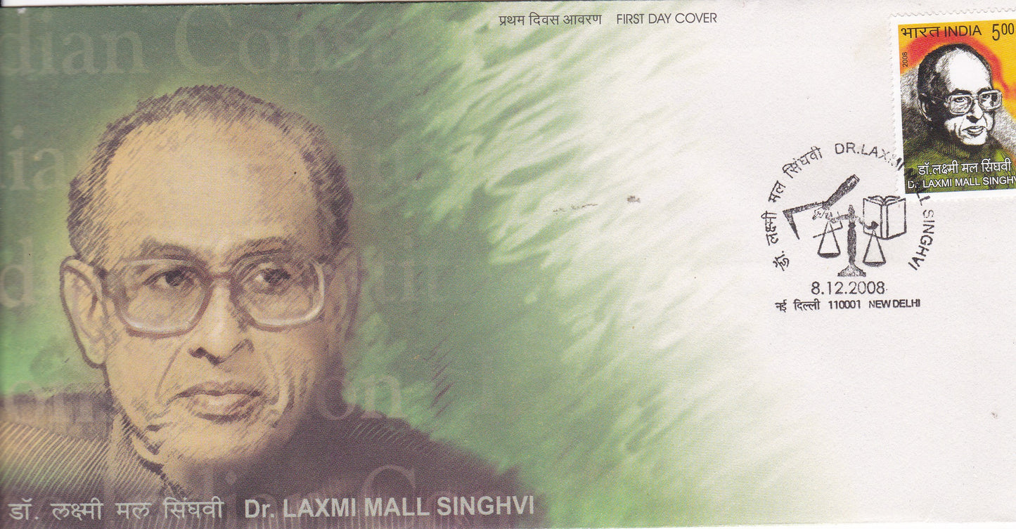 India Dr.Laxmi Mall Singhvi  FDC-2008.