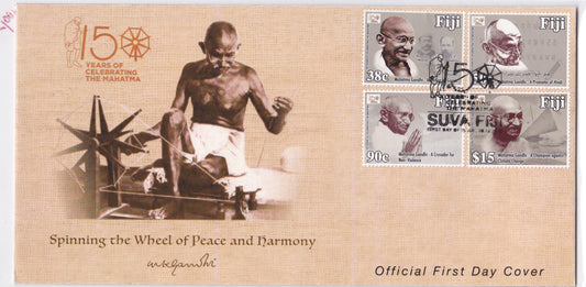 FIJI 2018 150 BIRTH ANNIVERSARY OF MAHATMA GANDHI 4V STAMP FDC