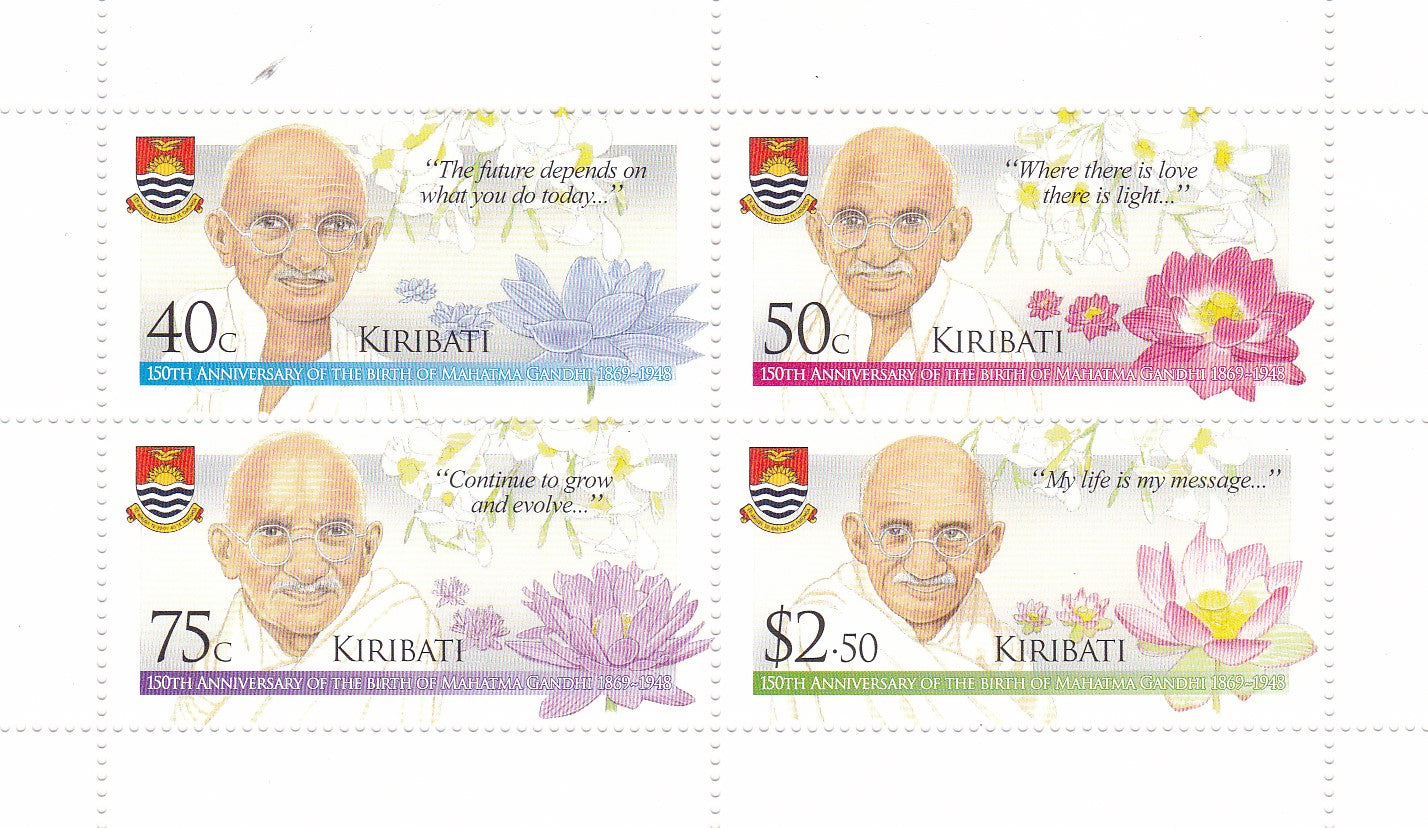 Kiribati Gandhi 4V MS.