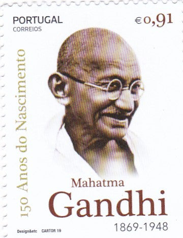 Portugal-Gandhi 2019 single stamp.