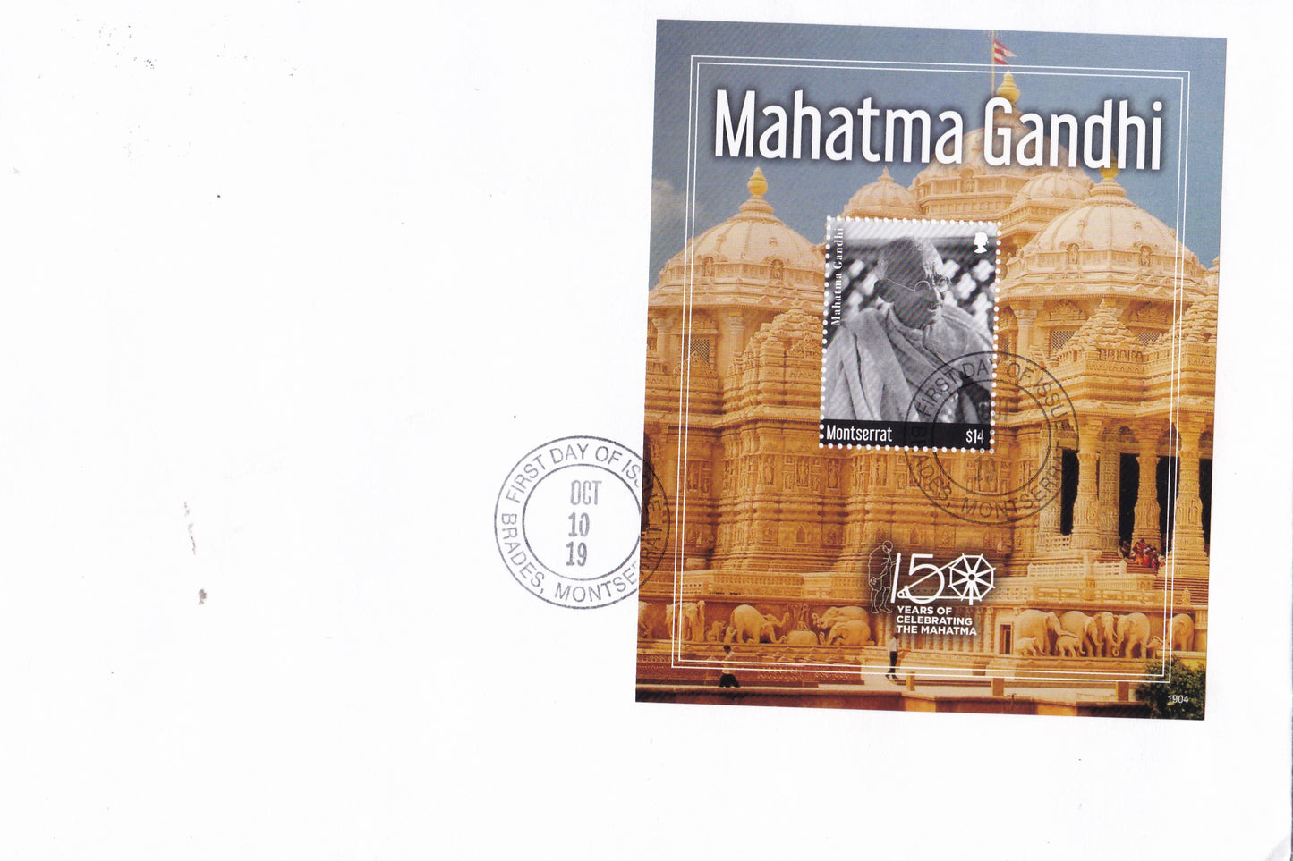 Montserrat-150th Birth Anniversary of Mahatma Gandhi SS FDC