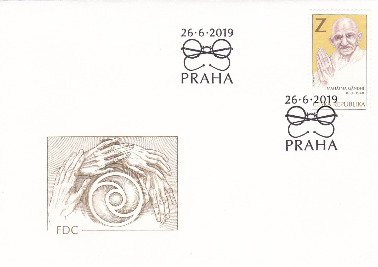 Czech Republic FDC on Gandhi's 150th Anniversary