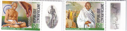 Central Africa -Mahatma Gandhi Salt March set of 4 Stamps -2020