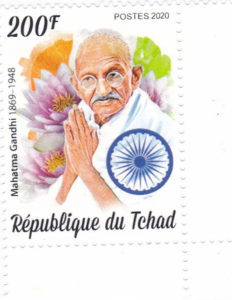 Tchad single stamp on Gandhiji.