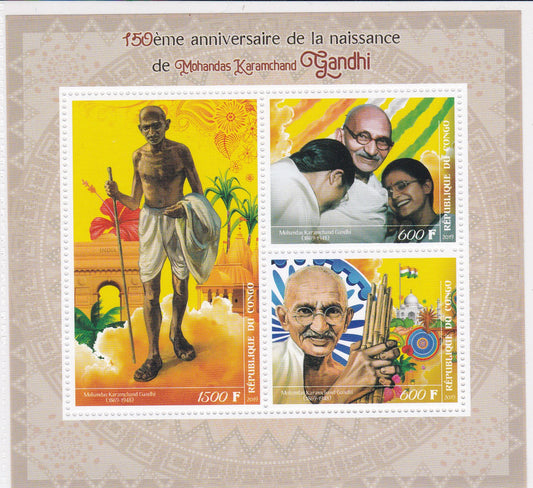 Congo-Mohandas Karamchand Gandhi-Ms and sheetlet ( both together)-2019