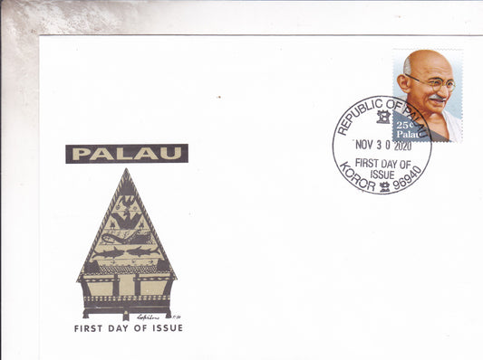 Palau-150th Birth Anniversary of Mahatma Gandhi 1v FDC.