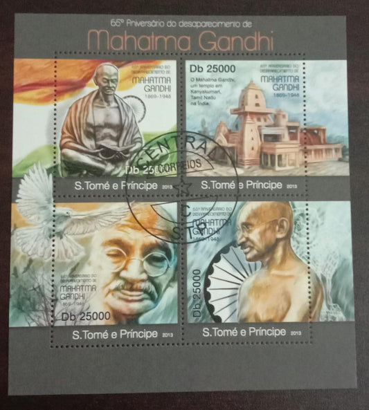 Sao Tome& Principe 2013 CTO(Cancelled to order) MS on Gandhiji.