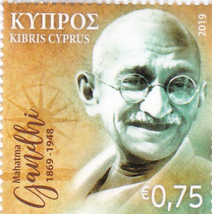 Cyprus Gandhi 150th anniversary mint stamp.2019.