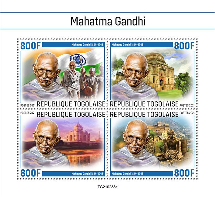 Togolaise Gandhi ji- 90  years of Dandi Yatra 4 value ms.