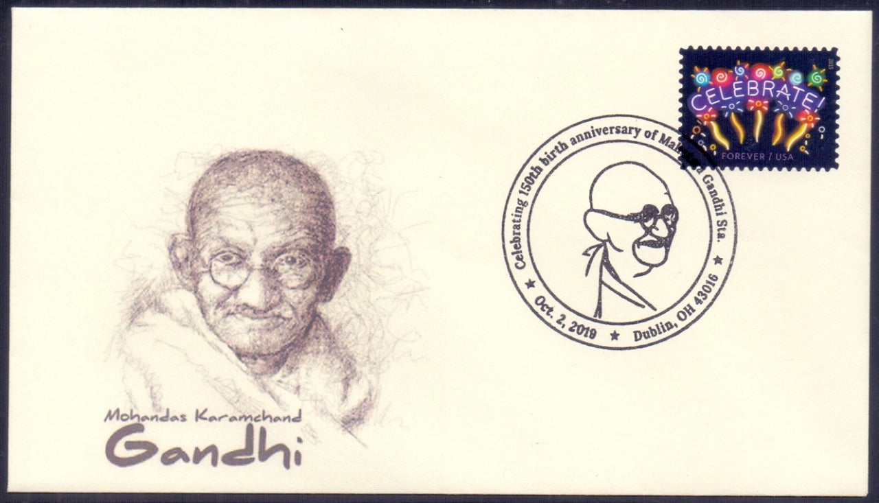 Mahatma Gandhi 150th Birth Anniv USA Postmark cover.