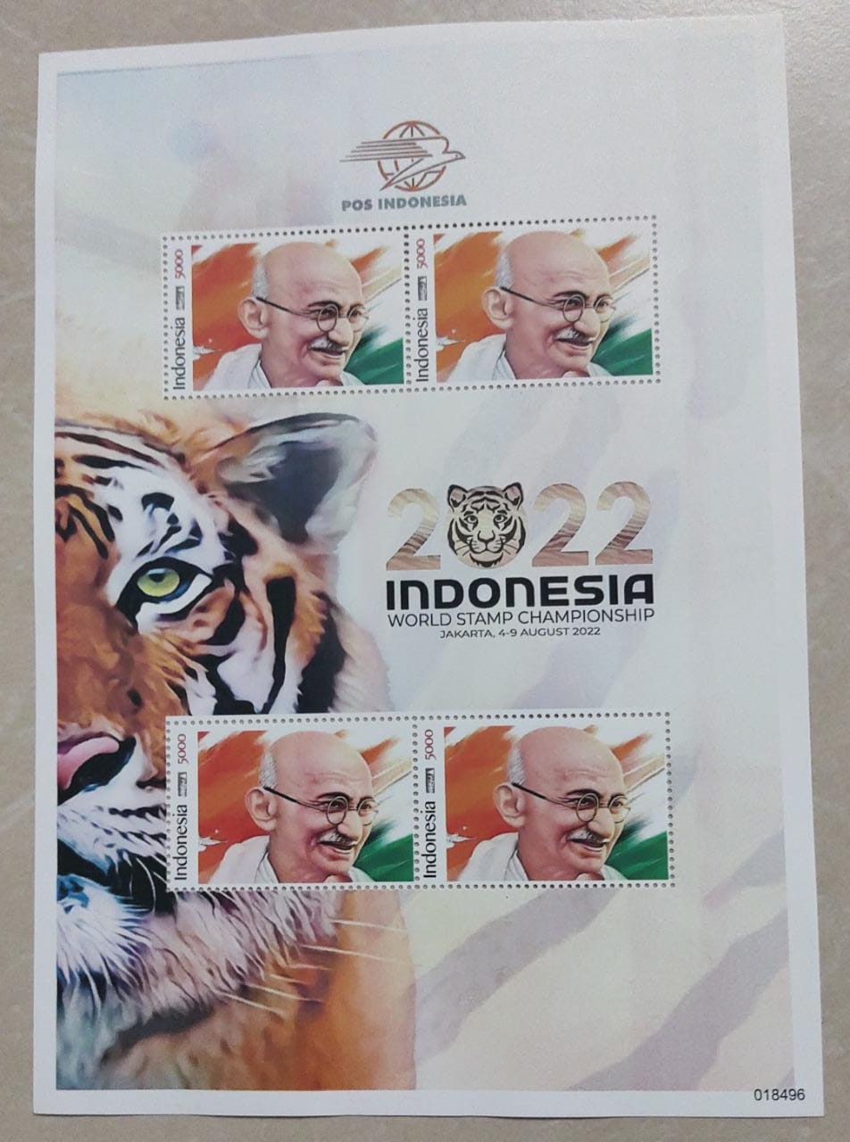 Indonesia customised sheetlet no. 4. on Gandhiji