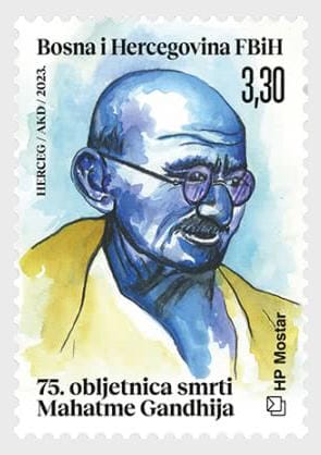 Bosnia and Herzegovina issued a commemorative stamp on 75th death anniversary of Gandhi ji