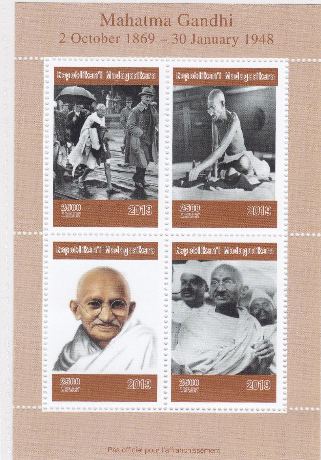 Madagascar-Mahatma Gandhi 2019 stamps