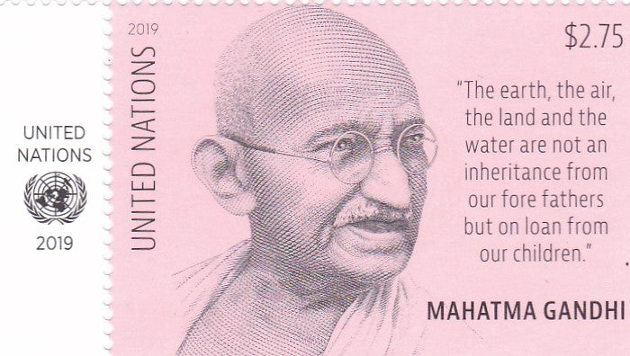 महात्मा गांधी 1वी टिकटों की यूएन-150वीं वर्षगांठ