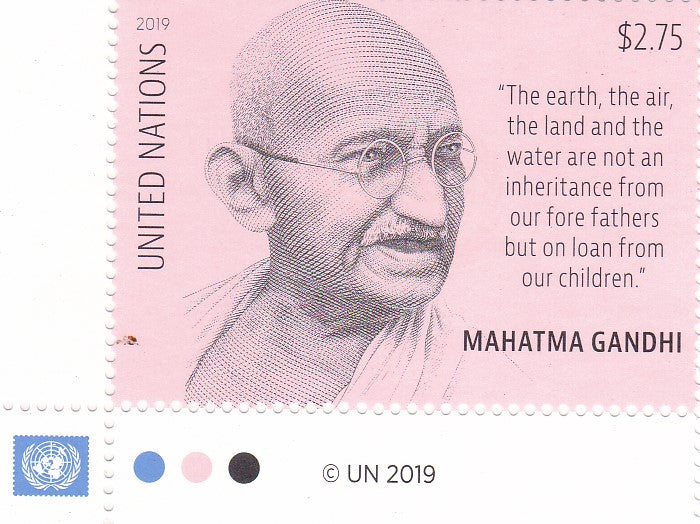 UN-150th Anniversary of Mahatma Gandhi 1V Stamps with traffic light.