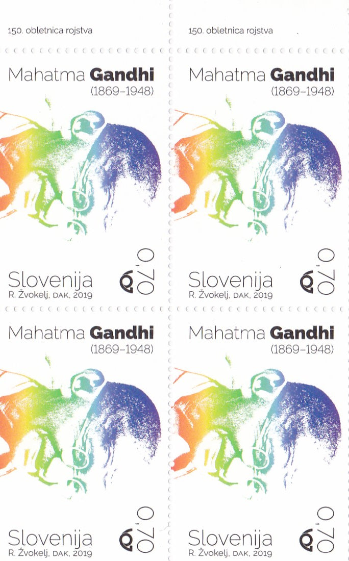 Slovenia Gandhi 150th anniversary 2019-Block of 4