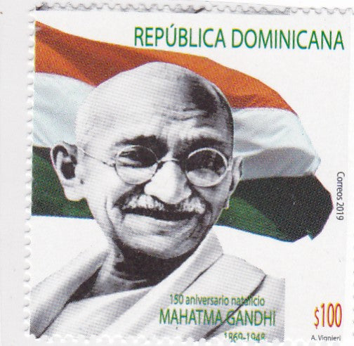 Dominica-Gandhi Single Stamps-2019