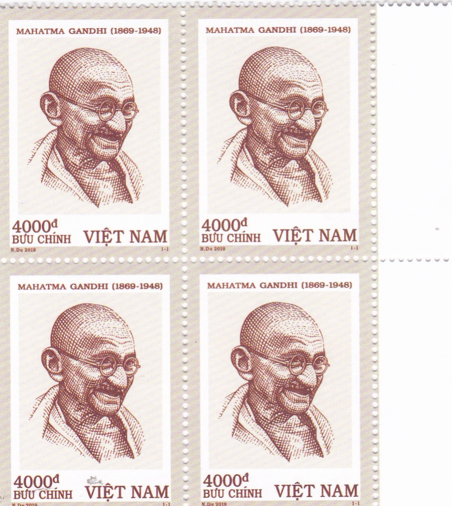 Vietnam-150th Anniversary of Mahatma Gandhi Block of 4.