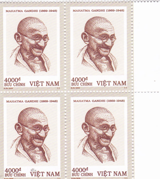 Vietnam-150th Anniversary of Mahatma Gandhi Block of 4.