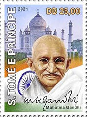 Sao tome and Principe - Mahatma Gandhi Single Stamps-2021.