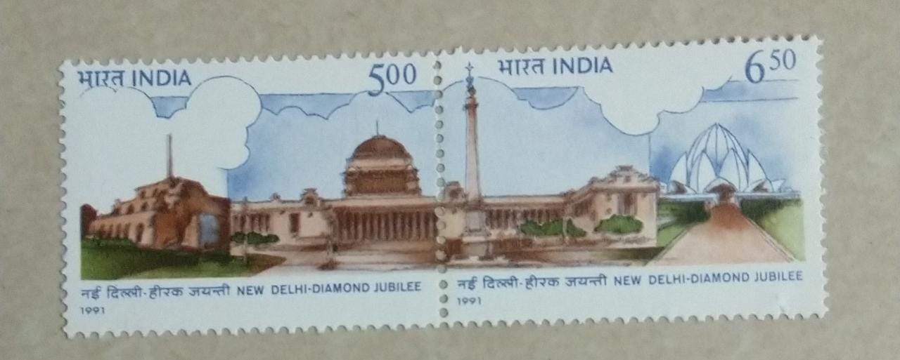 Diamond jubilee of New Delhi  Setenent pair-mint.