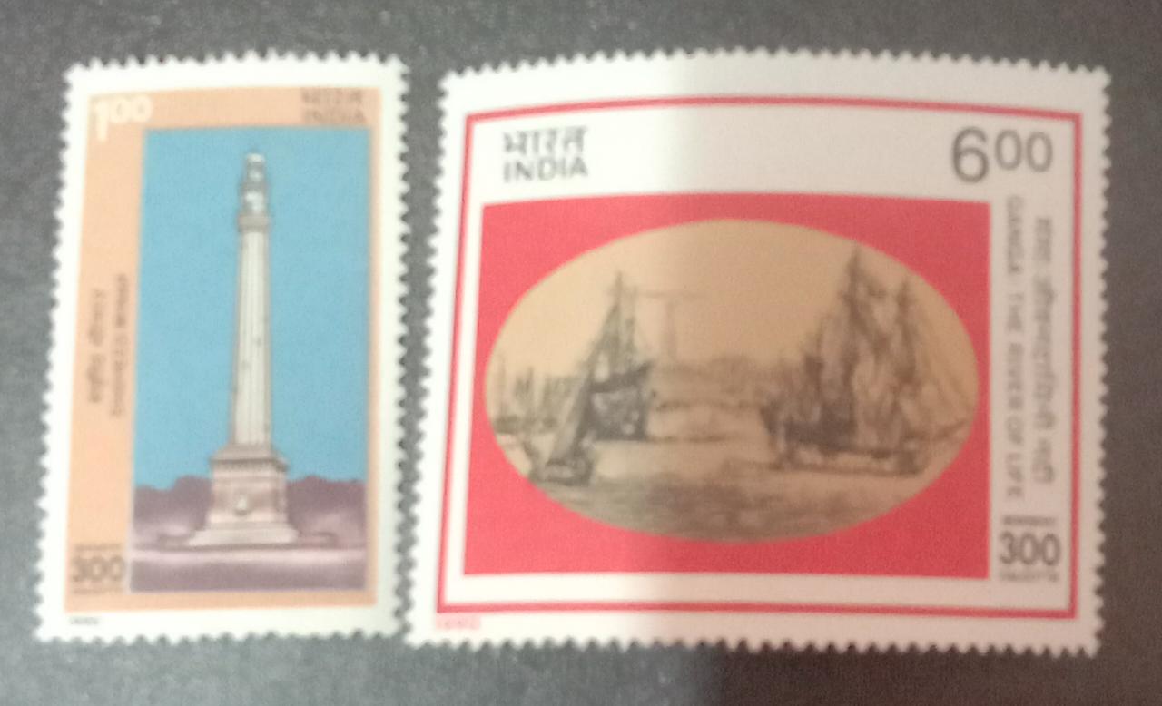 India-1990 Calcutta Tricentenary set of 2 mint stamps.