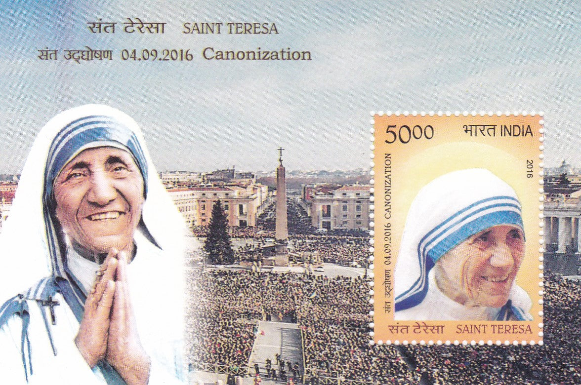 India- Miniature sheet -Saint Teresa