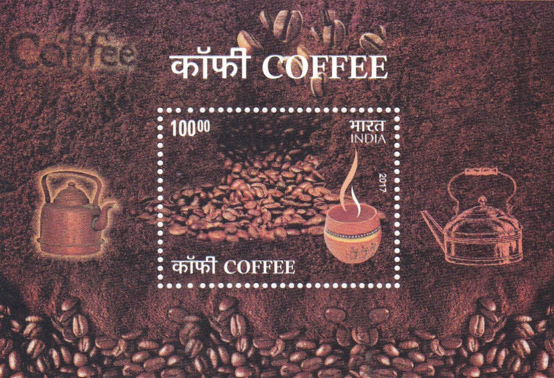 India-Miniature Sheet Coffee Smell Stamps