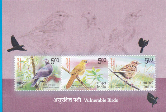 India- Miniature sheet Vulnerable Birds