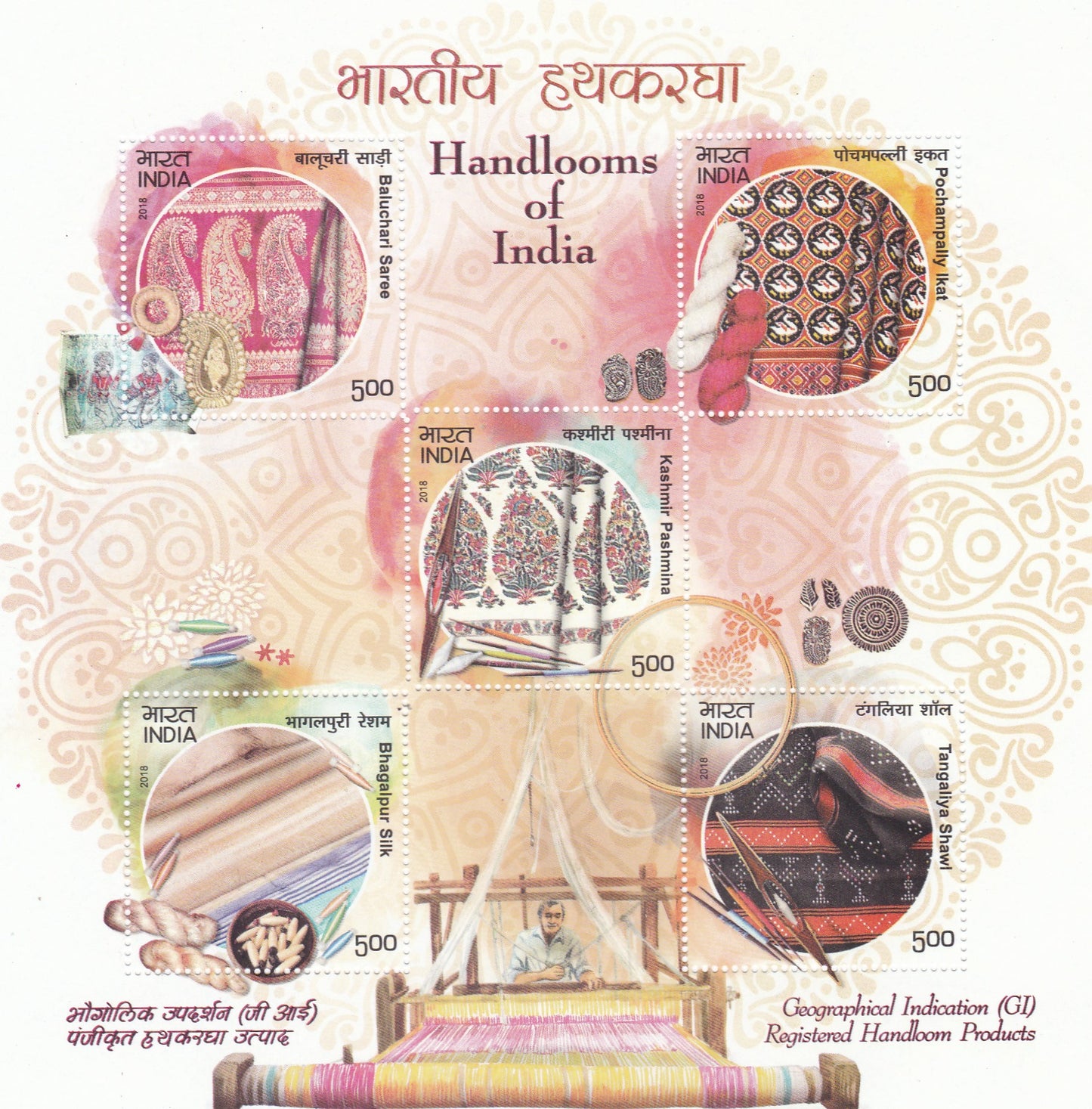 India- Miniature sheet Hand looms of India