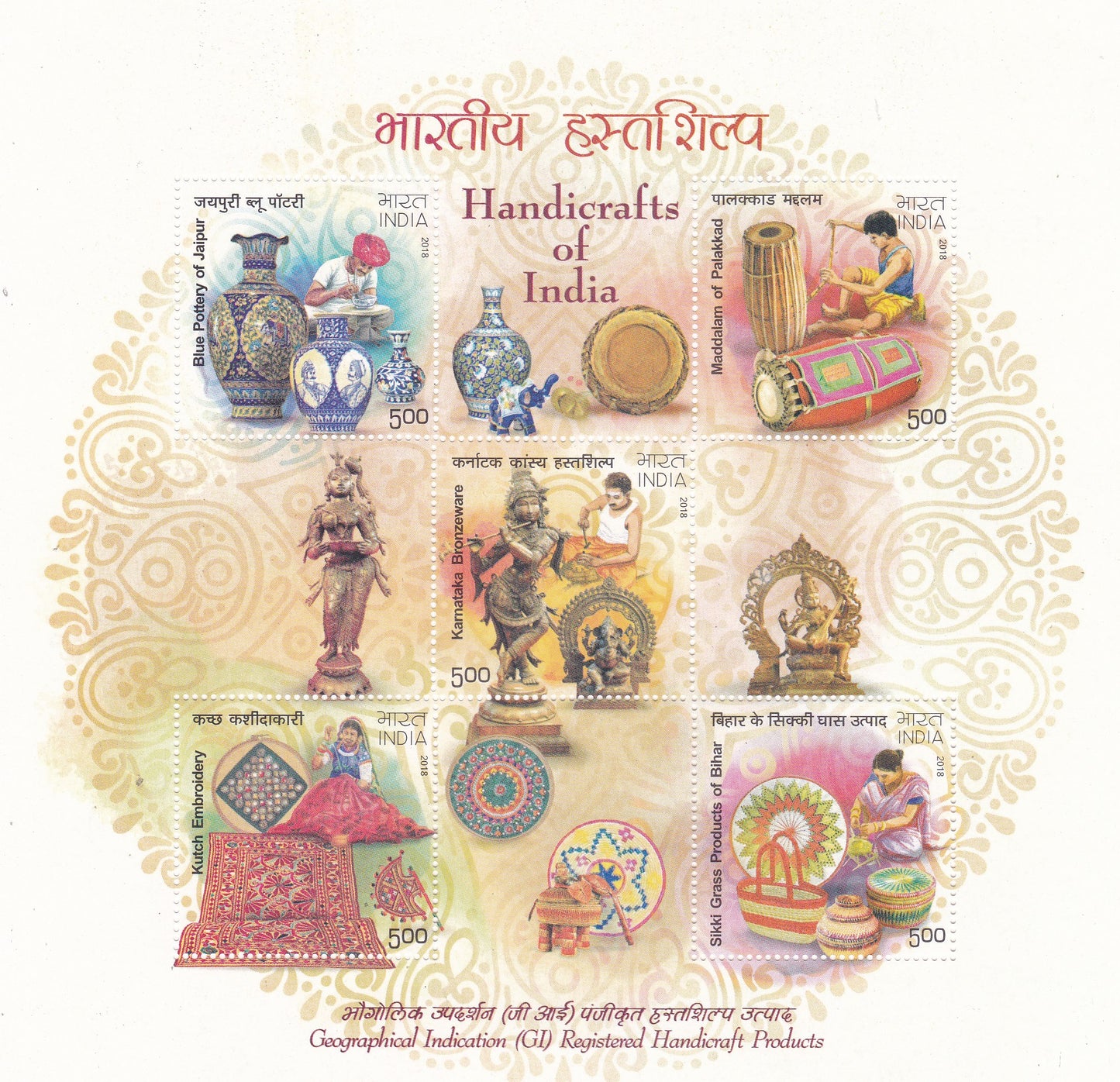 India- Miniature sheet Handicrafts of India