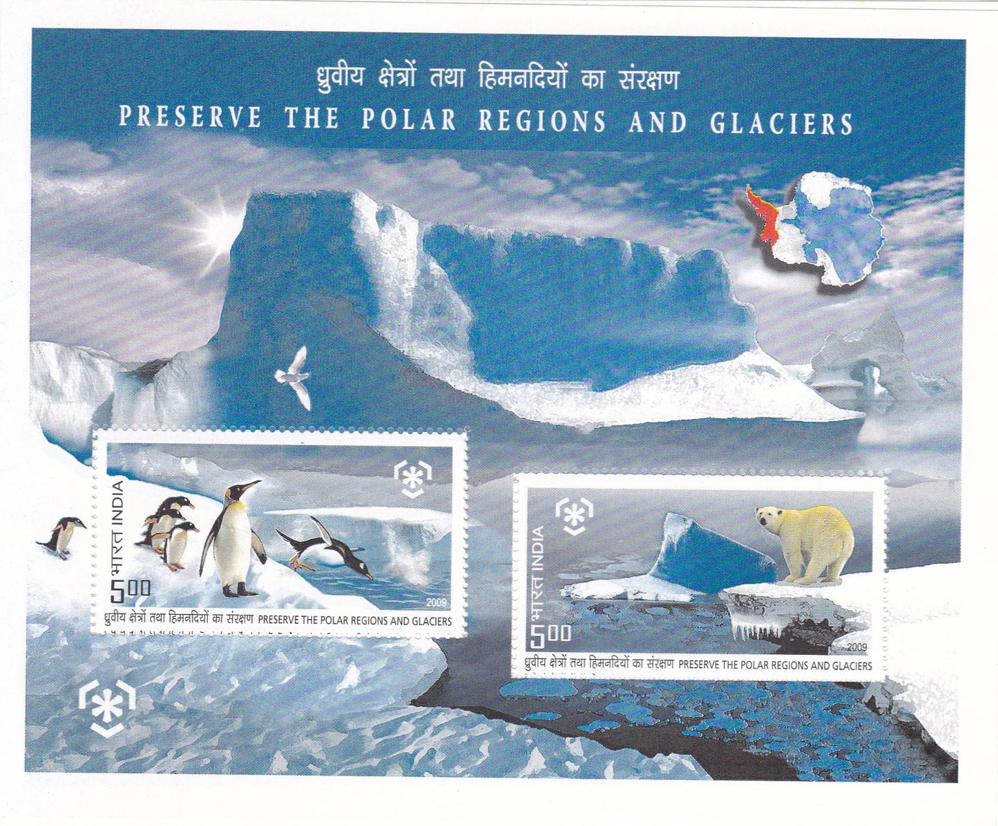 India-Miniature Sheet Preserve the Polar Regions and Glaciers