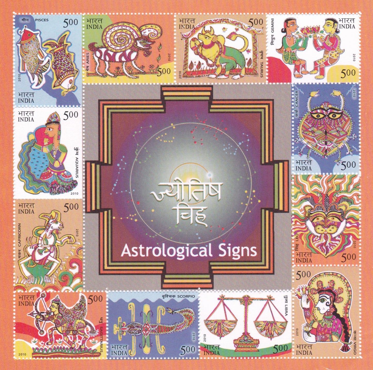 India  Miniature Sheets Astrological Signs