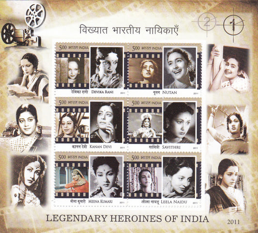 India-miniature sheet-Legendary Heroines of India