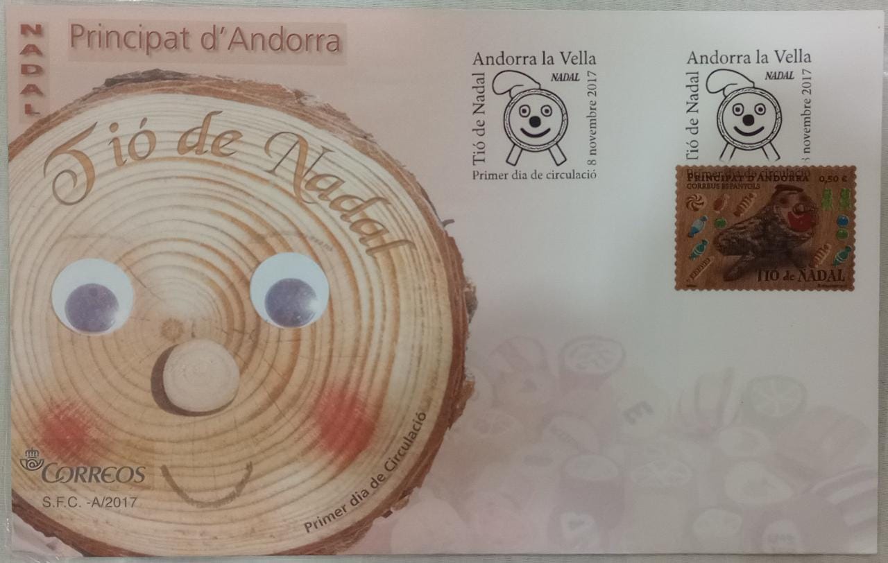 Andorra- Spain stamp made from Wood issued in 2107  FDC.