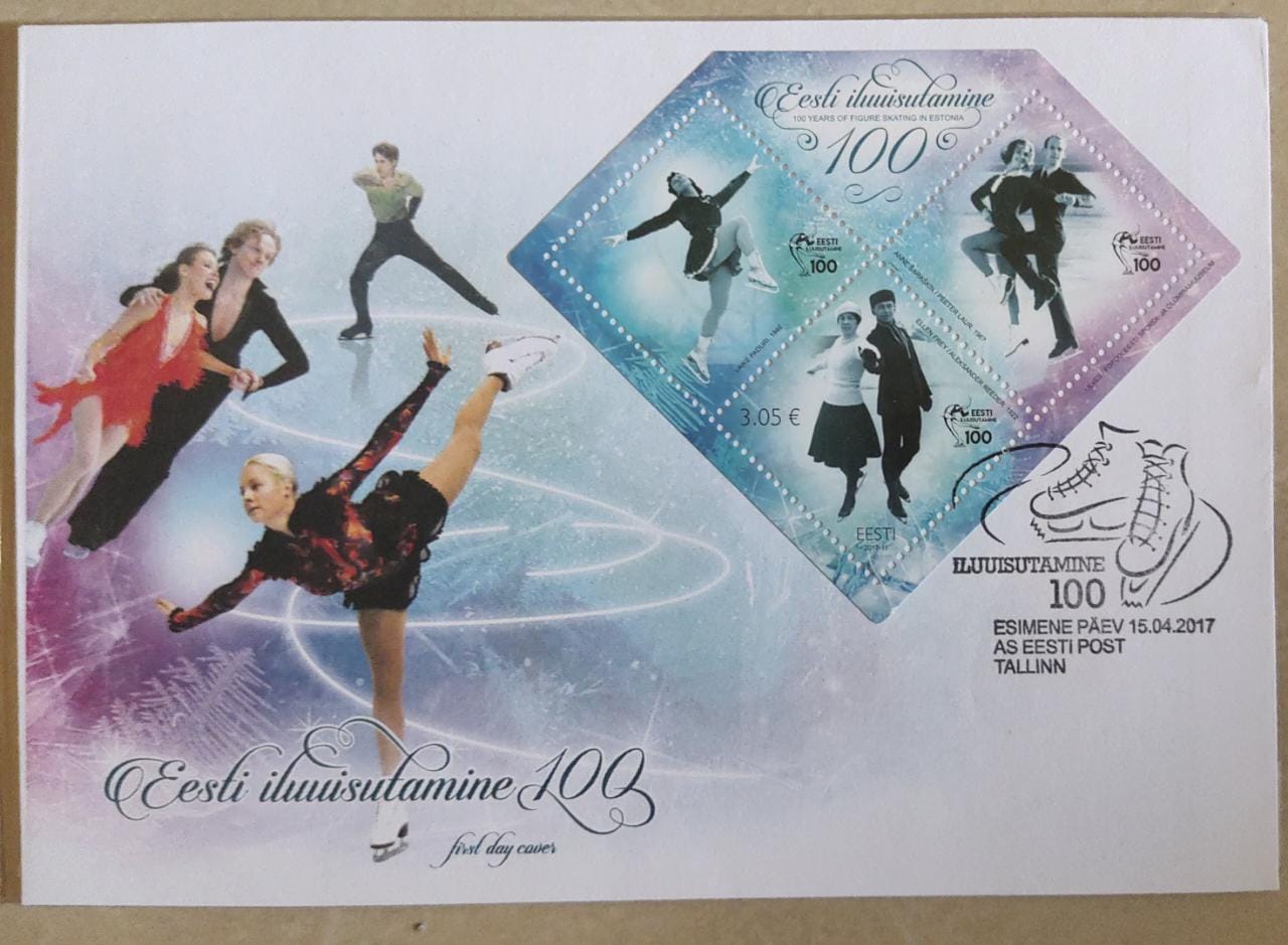 2017 Estonia diamond shaped stamps in odd shaped MS -Fdc .