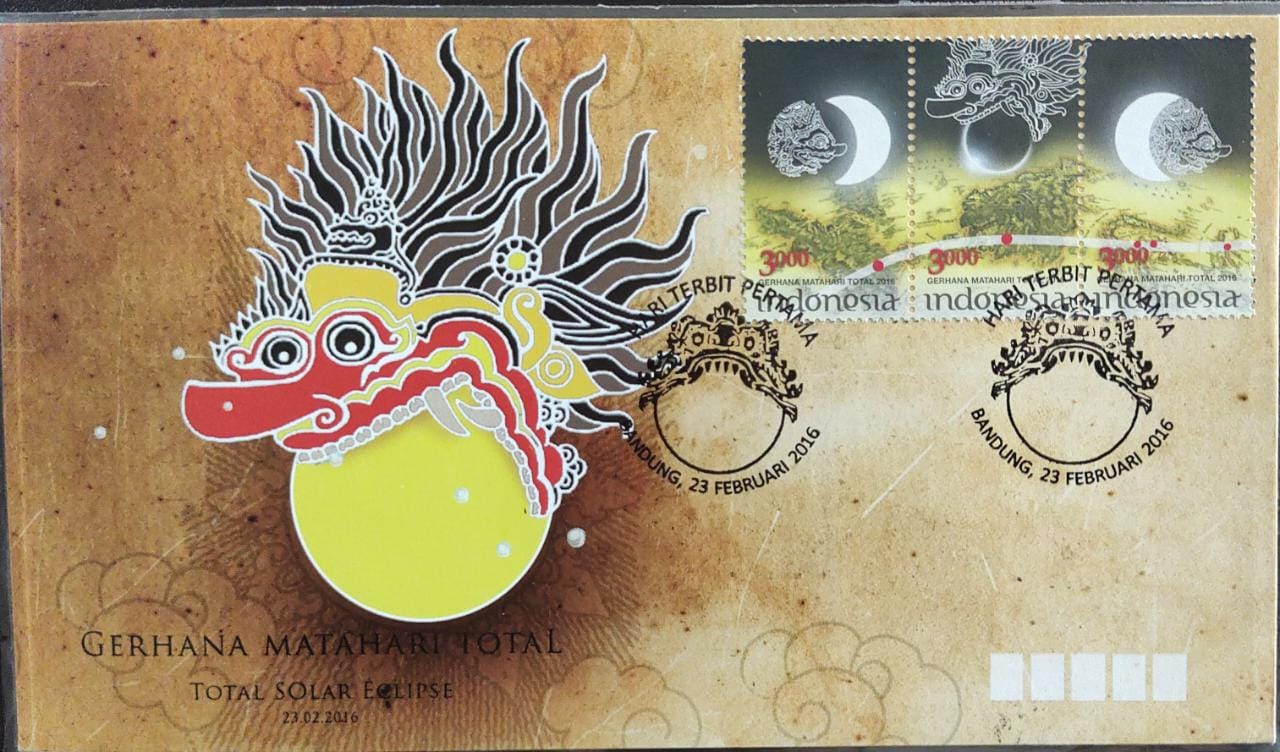 In 2016 Indonesia released a set of glow in dark stamps showing Solar eclipse.