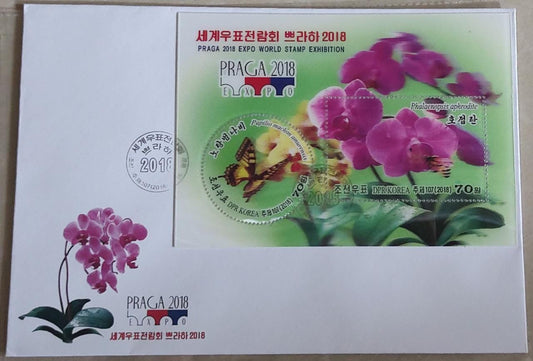 Korea 2018 3D Ms FDC with round and rectangular stamps.