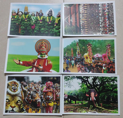 Set of 6 picture post cards with permanent cancellation of Trissur.