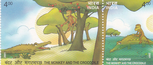 India-Se-tenants -Panchatantra Stories 4 Pairs-2001.