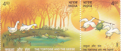 India-Se-tenants -Panchatantra Stories 4 Pairs-2001.