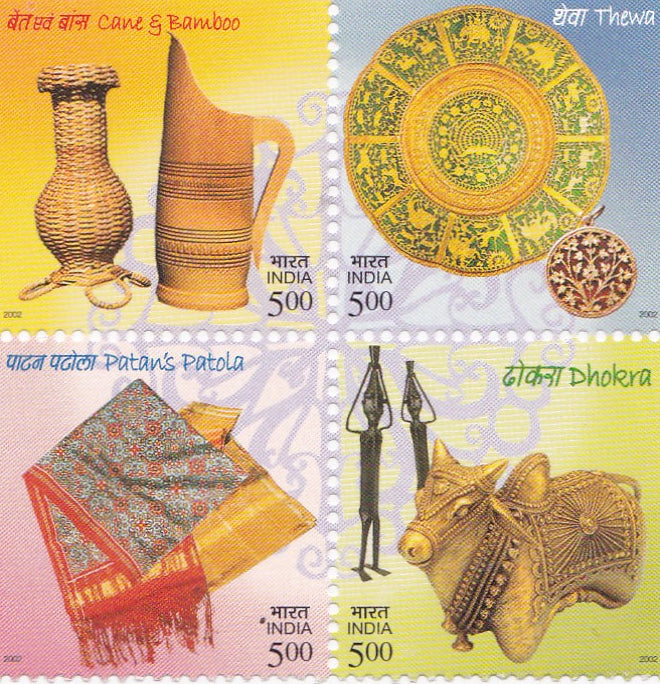 India-Se-tenants -Handicrafts-2002.