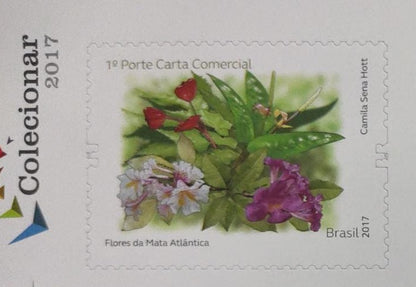 Brazil 2017 flowers scented self adhesive stamps.