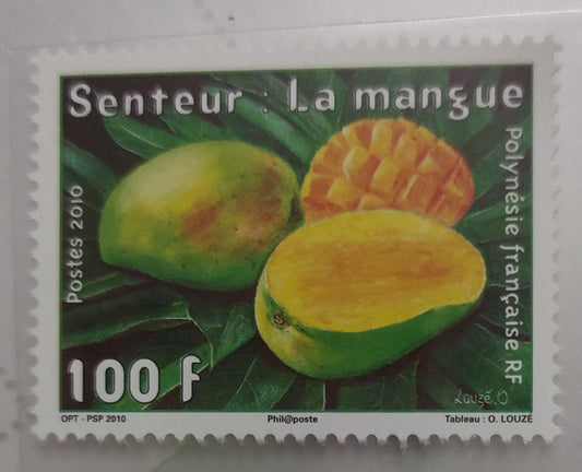 French Polynesia 2010 stamps with awesome aroma of Mangoes  🥭.