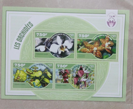Niger 2014 ms with 4 stamps with scent of orchids.
