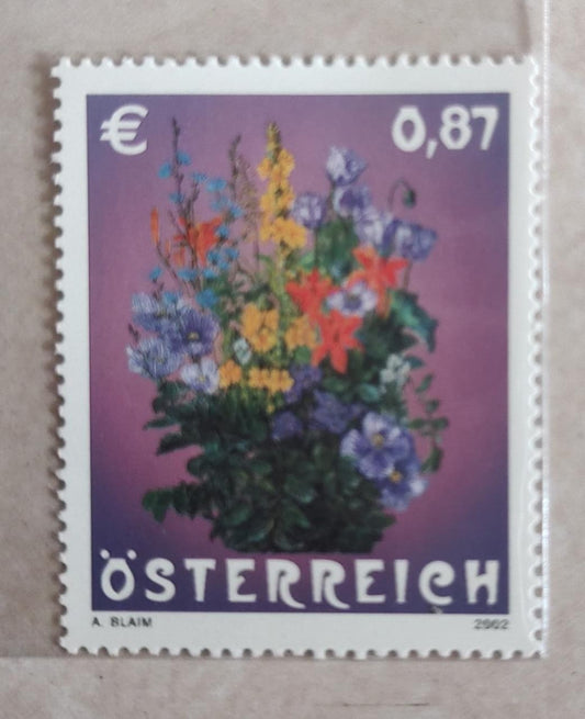 ऑस्ट्रिया 2002 फूलों की खुशबू वाला एकल टिकट।