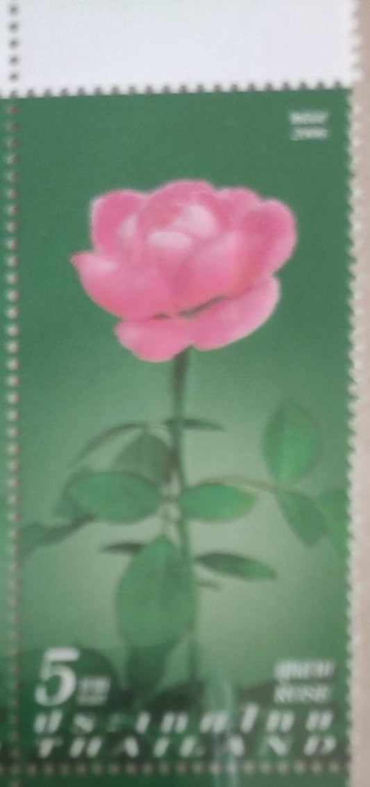 Thailand Rose scented 🌹 single stamp. 2006  Embossed and scented
