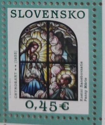 Slovakia single stamp with Cypress perfume  X mas theme.