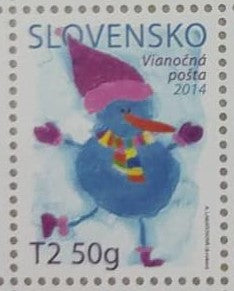 Slovakia single stamp with Christmas cake perfume.
